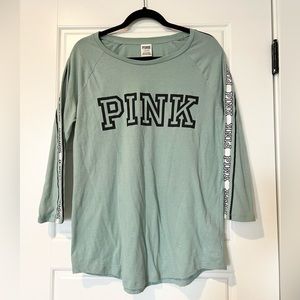 PINK Victoria’s Secret Green 3/4 Sleeve Top